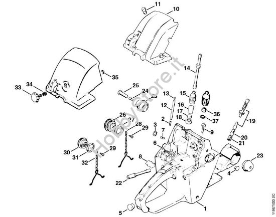 Corpo serbatoio Motoseghe a benzina (MS) 042 Q della marca STIHL