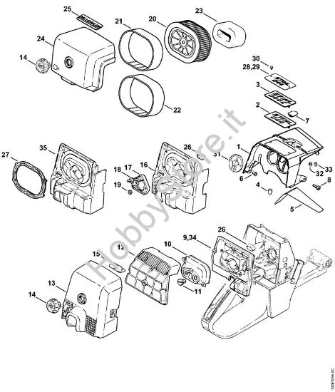 K Candela Candela Candela Filtro Aria Combustibile Per Stihl MS170 017 MS 170 K Messa A Punto Servizio Motosega - Foto 3