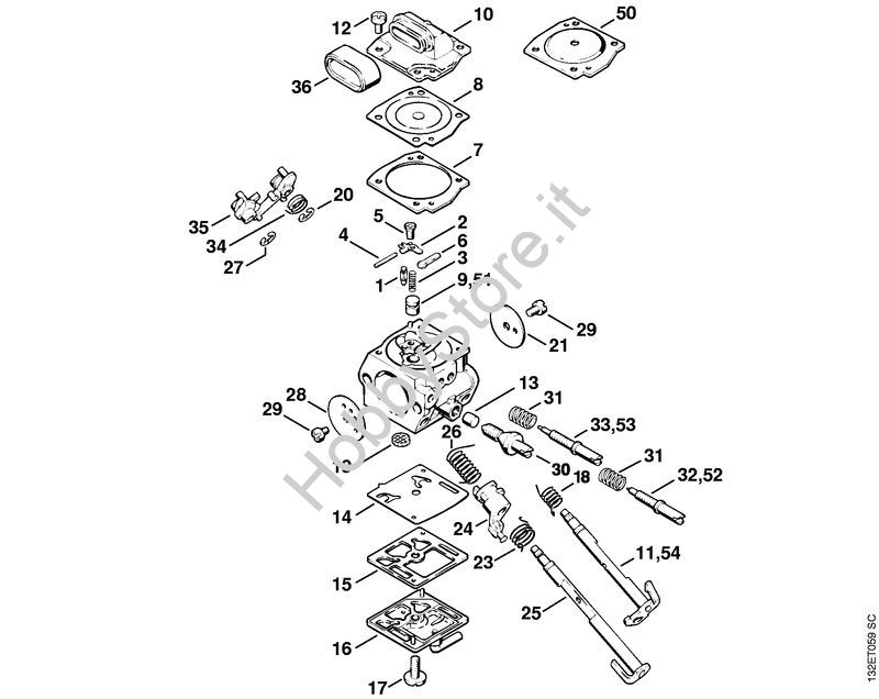 HURI - Ebrana Di Riparazione Per Carburatore Stihl ZAA 034, 034AV