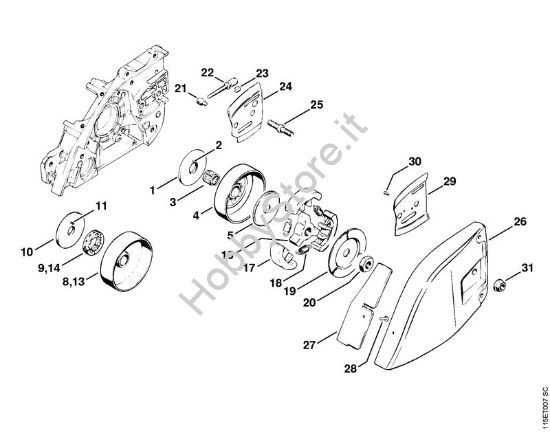 rocchetta catena, dispositivo tendicatena Motoseghe a benzina (MS) 045 AVSE della marca STIHL