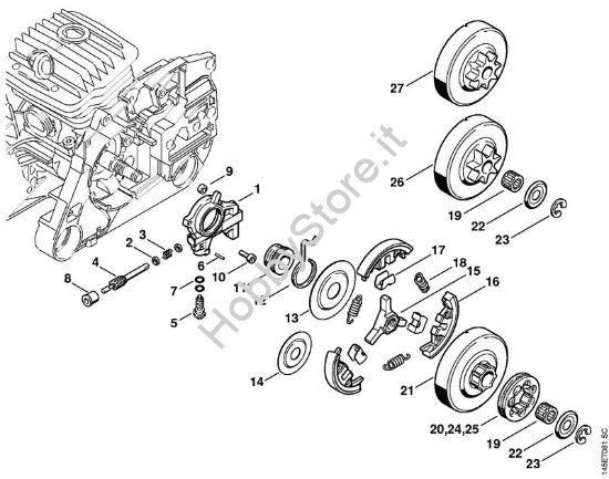 Pompa olio, frizione Motoseghe a benzina (MS) 046 della marca STIHL