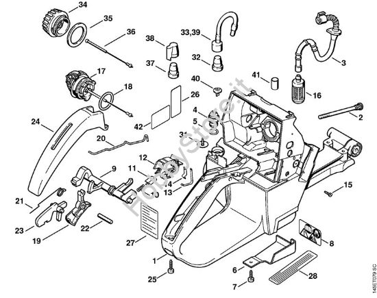Corpo serbatoio Motoseghe a benzina (MS) 046 C della marca STIHL