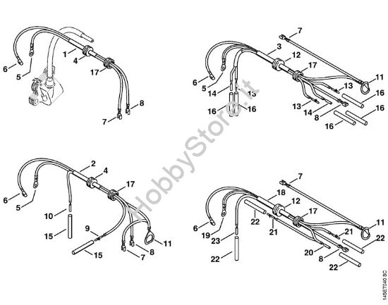 Fascio di cavi Motoseghe a benzina (MS) 046 C della marca STIHL
