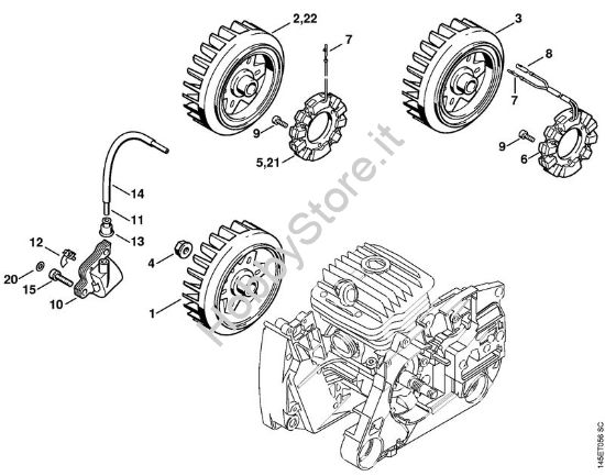 Impianto di accesione Motoseghe a benzina (MS) 046 C della marca STIHL