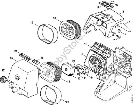 Cappottatura, filtro aria Motoseghe a benzina (MS) 046 Magnum BR della marca STIHL