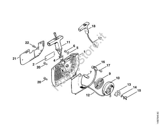 Dispositivo di avviamento Motoseghe a benzina (MS) 046 Magnum BR della marca STIHL