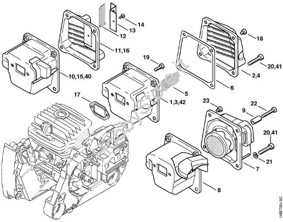 Silenziatore Motoseghe a benzina (MS) 046 W della marca STIHL