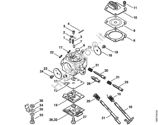 Carburator HD-8, HD-9 Motoseghe a benzina (MS) 046 WVH della marca STIHL