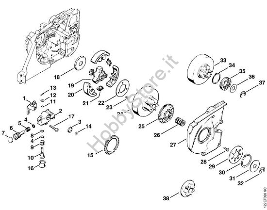 Pompa olio, frizione Motoseghe a benzina (MS) 048 della marca STIHL