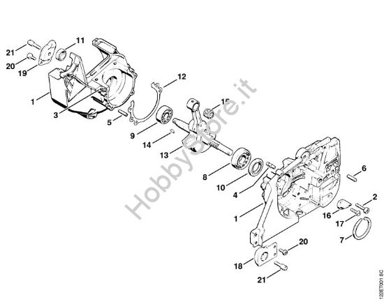 Carter albero a gomito, albero a gomito Motoseghe a benzina (MS) 048 W della marca STIHL