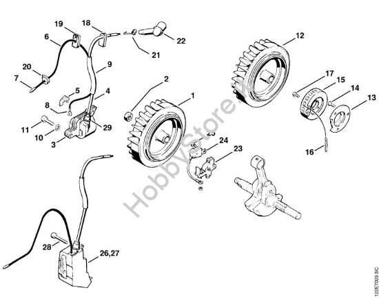 Impianto di accesione Motoseghe a benzina (MS) 048 W della marca STIHL