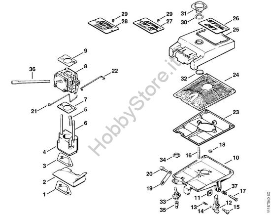 Corpo filtro, filtro aria Motoseghe a benzina (MS) 051 Q della marca STIHL