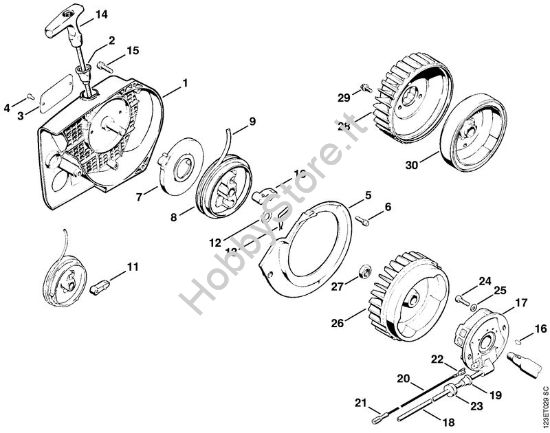 Dispositivo avviamento, impianto di accensione Motoseghe a benzina (MS) 056 della marca STIHL