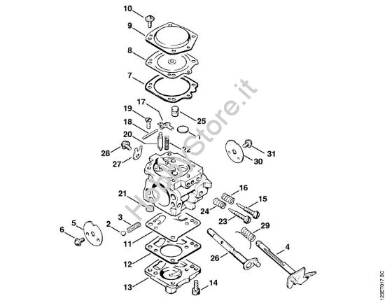 Carburatore HS-118 Motoseghe a benzina (MS) 056 M della marca STIHL