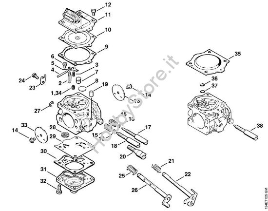 Carburatore WJ-65 Motoseghe a benzina (MS) 064 della marca STIHL