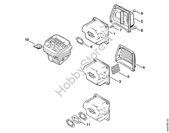 Silenziatore Motoseghe a benzina (MS) 064 della marca STIHL