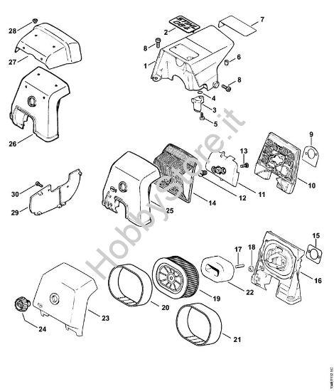 Cappottatura, filtro aria Motoseghe a benzina (MS) 064 R della marca STIHL