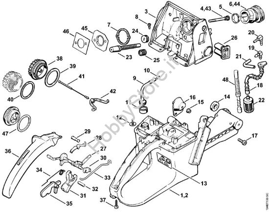 Corpo serbatoio Motoseghe a benzina (MS) 064 W della marca STIHL