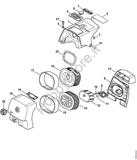 Cappottatura, filtro aria Motoseghe a benzina (MS) 066 della marca STIHL