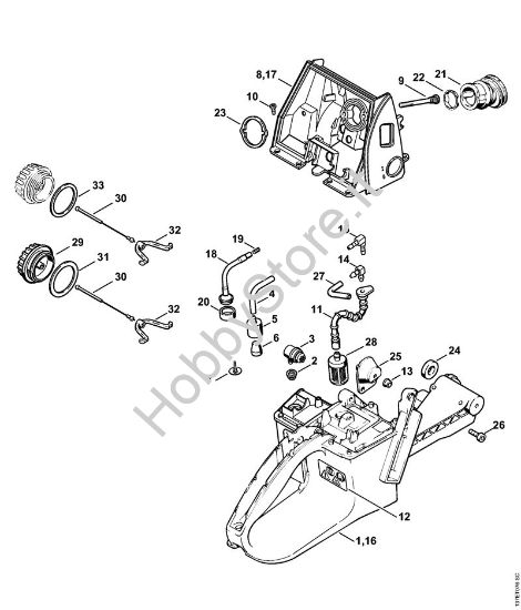 Corpo serbatoio Motoseghe a benzina (MS) 066 della marca STIHL