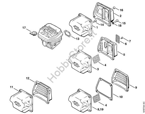 Silenziatore Motoseghe a benzina (MS) 066 BR della marca STIHL