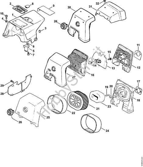 Cappottatura, filtro aria  ‡¥ X 39 176 185 (01.98) Motoseghe a benzina (MS) 066 M della marca STIHL