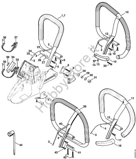 Manico tubolare (Riscaldamento) Motoseghe a benzina (MS) 066 W della marca STIHL