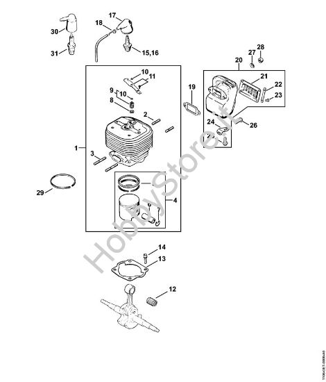Cilindro Motoseghe a benzina (MS) 070 della marca STIHL