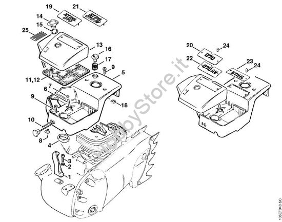 Filtro aria Motoseghe a benzina (MS) 070 della marca STIHL