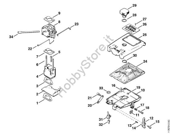 Corpo filtro, filtro aria Motoseghe a benzina (MS) 075 AVE della marca STIHL