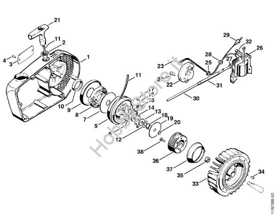Dispositivo avviamento, impianto di accensione Motoseghe a benzina (MS) 075 AVE della marca STIHL