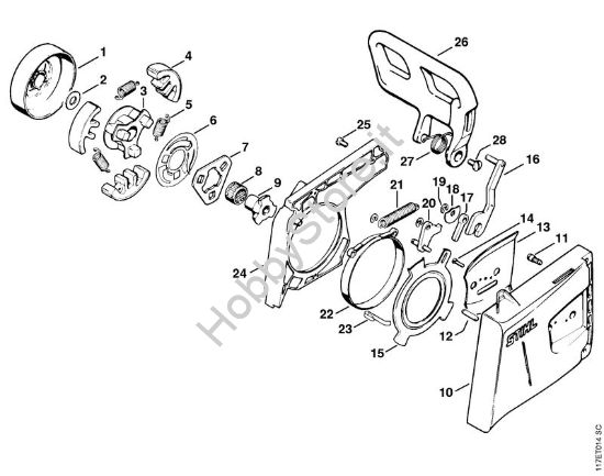 Freno catena, coperchio rocchetto catena Motoseghe a benzina (MS) 075 AVE della marca STIHL