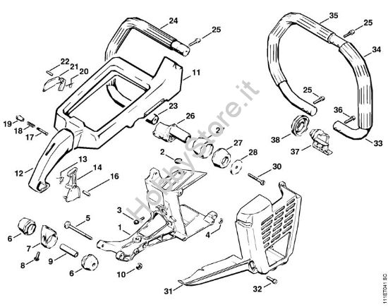 Cappottatura, manico a telaio Motoseghe a benzina (MS) 075 AVEQ della marca STIHL