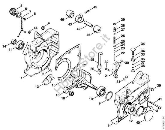 Carter albero a gomito, albero a gomito Motoseghe a benzina (MS) 075 AVEQ della marca STIHL