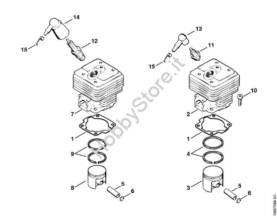 Cilindro Motoseghe a benzina (MS) 08 SE della marca STIHL