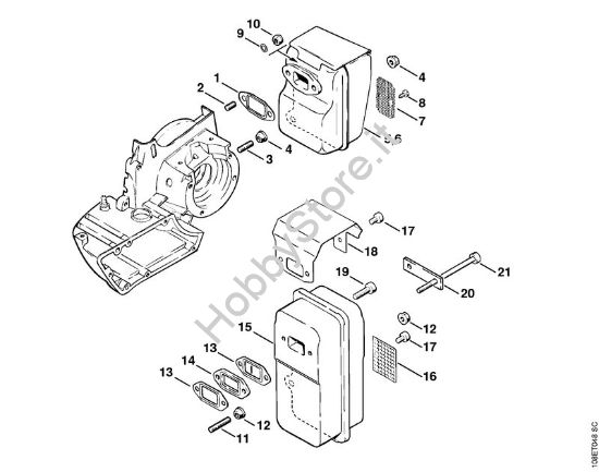 Silenziatore Motoseghe a benzina (MS) 08 SE della marca STIHL
