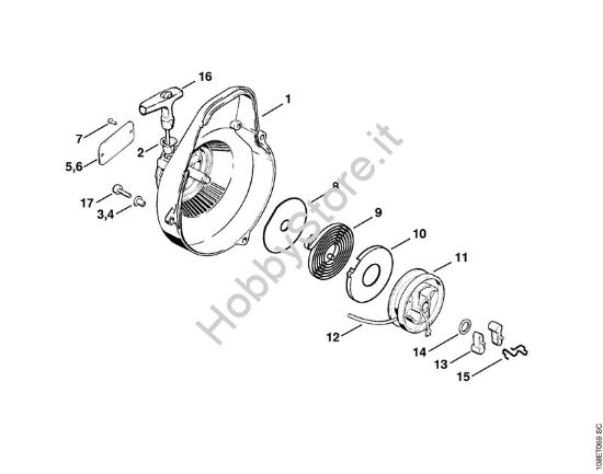 Dispositivo di avviamento Motoseghe a benzina (MS) 08 SEQ della marca STIHL