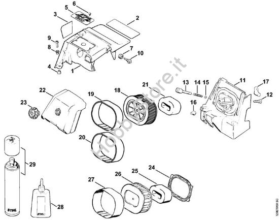 Cappottatura, filtro aria HD Motoseghe a benzina (MS) 084 della marca STIHL