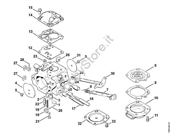 Carburatore HT-7 Motoseghe a benzina (MS) 084 della marca STIHL