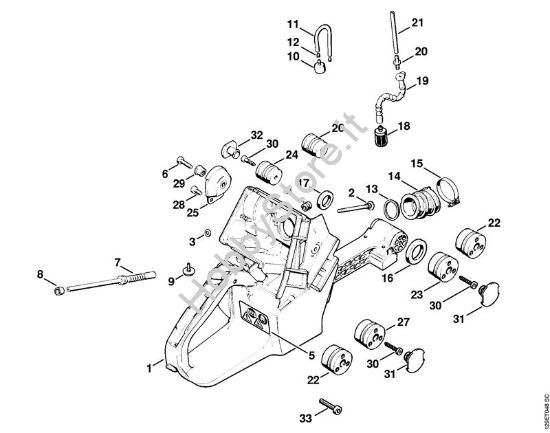 Corpo serbatoio, sistema AV Motoseghe a benzina (MS) 084 della marca STIHL