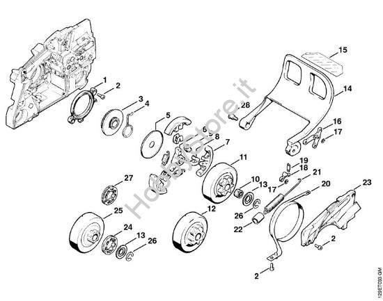 Frizione, freno catena Motoseghe a benzina (MS) 084 W della marca STIHL