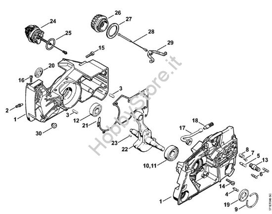 Carter albero a gomito Motoseghe a benzina (MS) 088 della marca STIHL