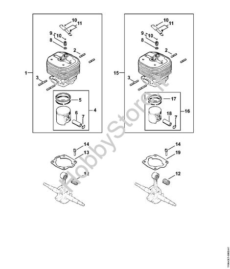 Cilindro Motoseghe a benzina (MS) 090 della marca STIHL
