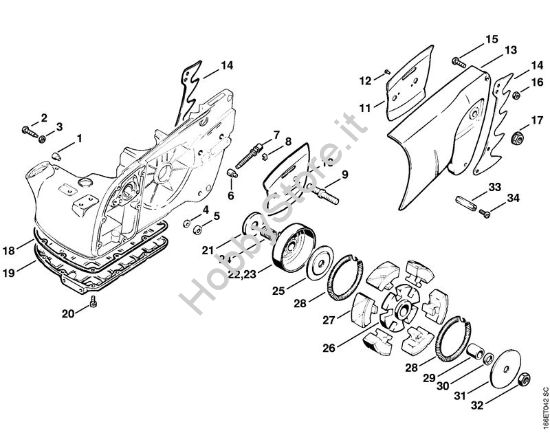 Frizione, coperchio rocchetto catena Motoseghe a benzina (MS) 090 AV della marca STIHL