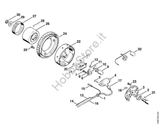 Impianto di accesione Motoseghe a benzina (MS) 090 AV della marca STIHL