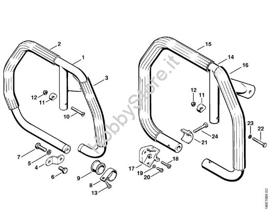 Impugnatura circolare Motoseghe a benzina (MS) 090 AV della marca STIHL