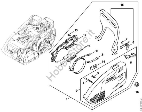 Coperchio rocchetto catena Motoseghe a benzina (MS) MS 151 C-E della marca STIHL