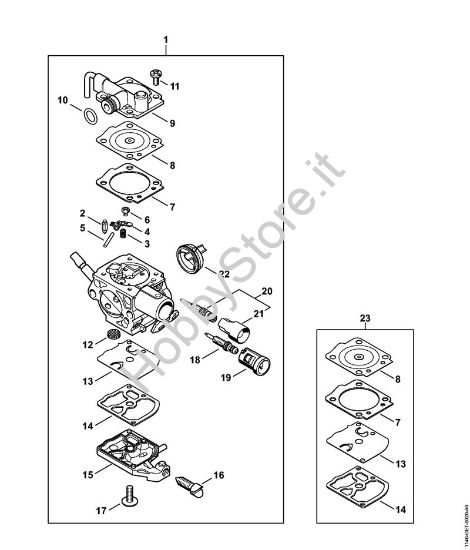 Carburatore 1146/05 Motoseghe a benzina (MS) MS 151 TC-E della marca STIHL