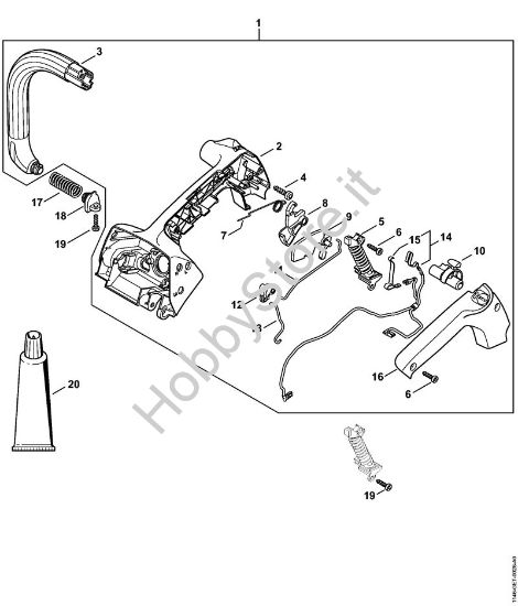 Corpo impugnatura, manico tubolare Motoseghe a benzina (MS) MS 151 TC-E della marca STIHL