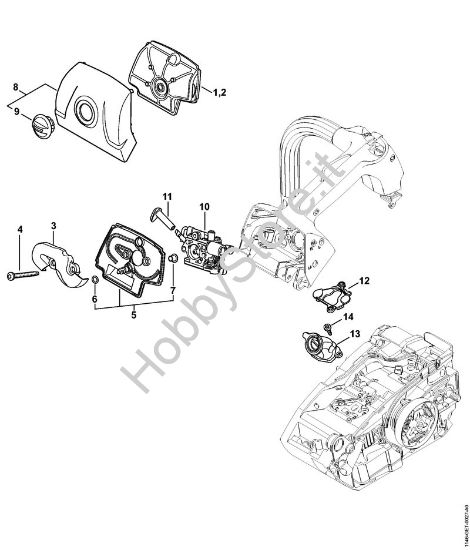 Filtro aria, Coperchio sede carburatore Motoseghe a benzina (MS) MS 151 TC-E della marca STIHL